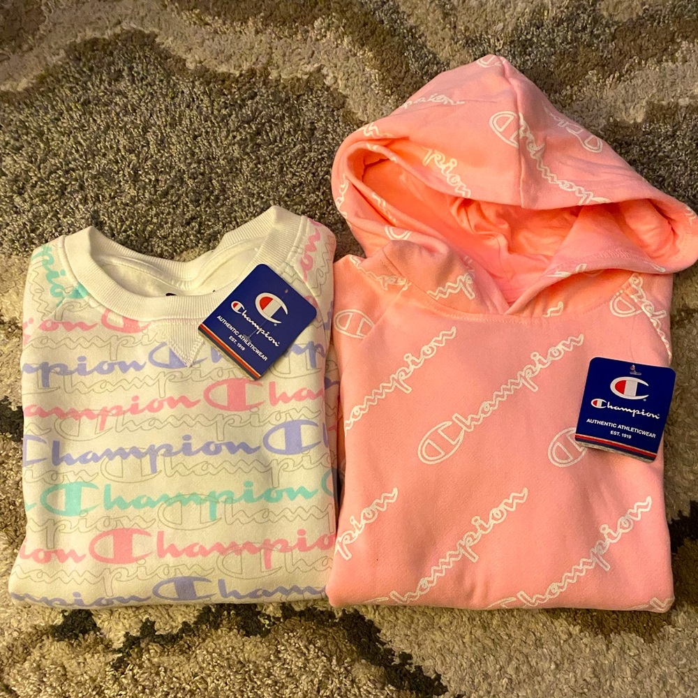 Girls M 8/10 Champion Sweater and Hoodie.
